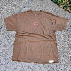 Vtg Y2k DIAMOND SUPPLY CO. Center Diamond Spellout Logo Graphic Skate T Shirt XL